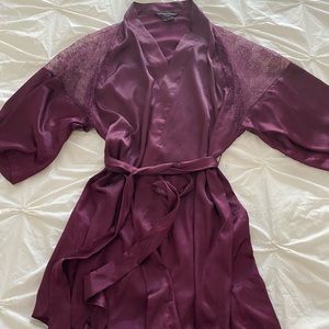 Satin kimono robe